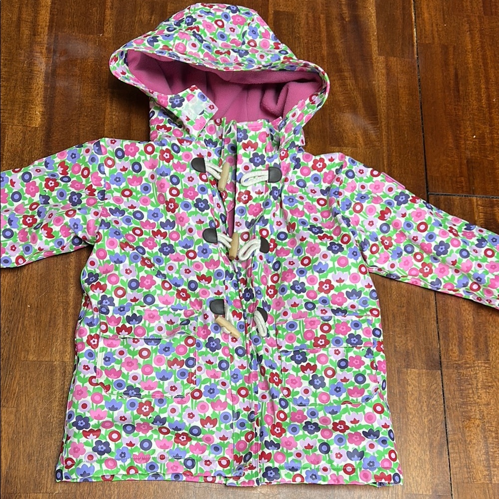 Jojo Maman Bebe Colorful Floral Hooded Rain Jacket